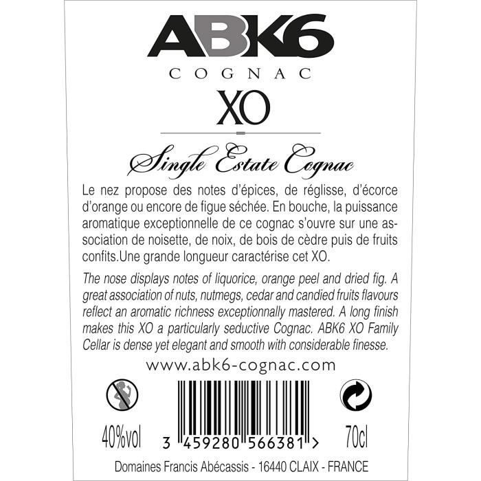 ABK6 Cognac XO Family Cellar – 70-cl-Flasche, 40 % Vol., Einzelkarton