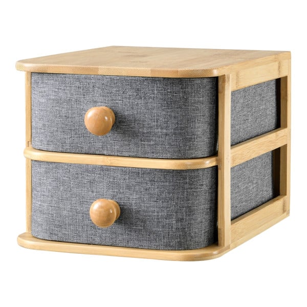 Szkatułka na kosmetyki organizer na biurko B5 bambus - 15x18x23 cm