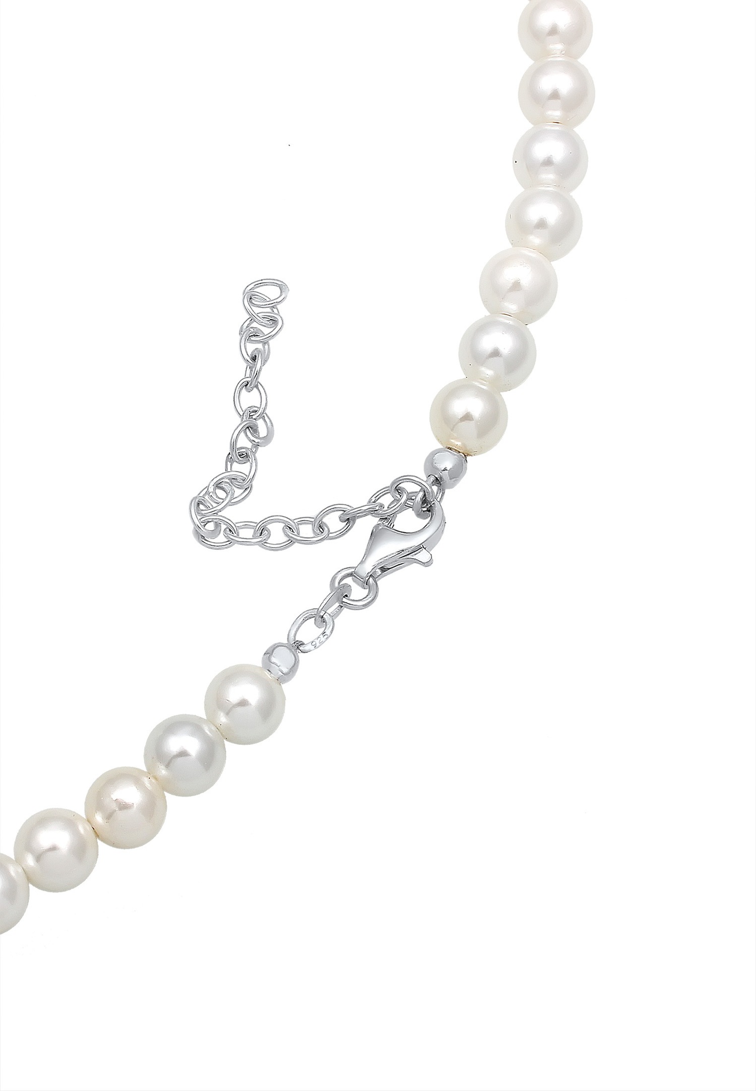 Elli Femmes Choker Coeur Edelweiss avec Perles de Coquillage en Argent Sterling 925