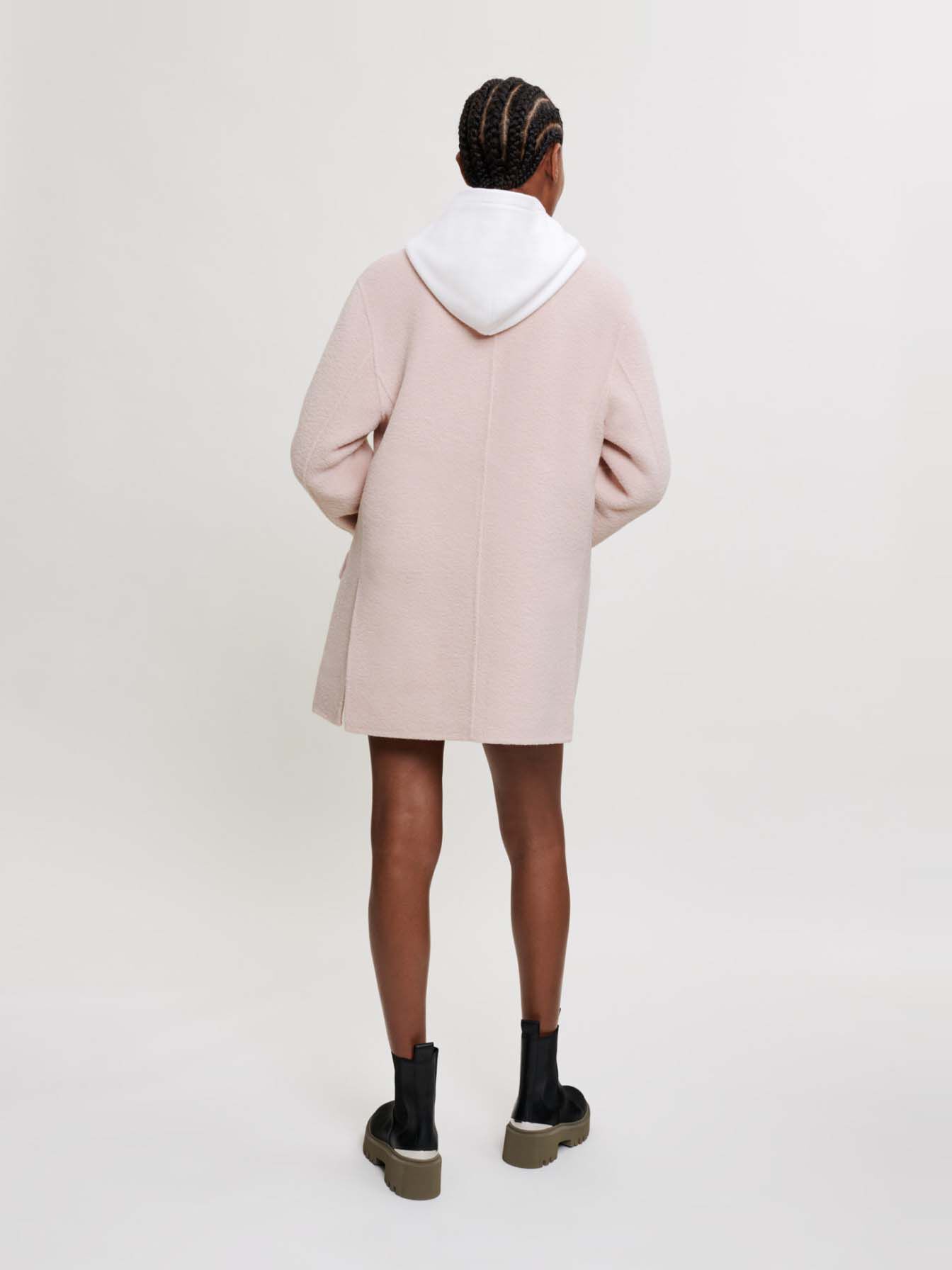 Palton reversibil supradimensionat - Roz deschis