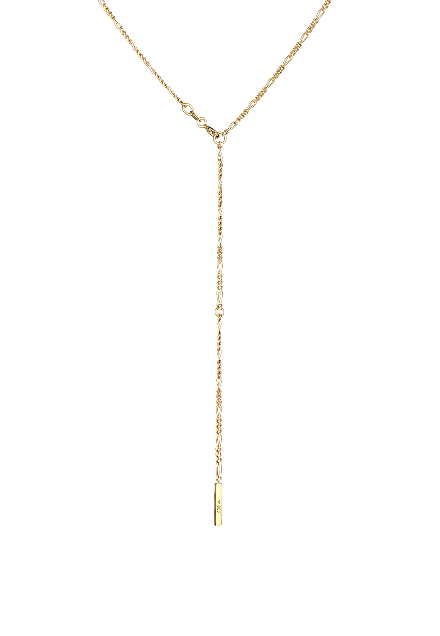 Elli PREMIUM Collier en Y pour dames Figaro Topaze Geo ajustable en argent 925 Sterling
