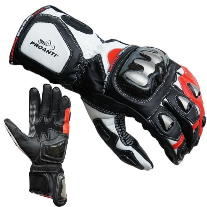 PROANTI Racing Pro rote Motorradhandschuhe, CE-geprüft
