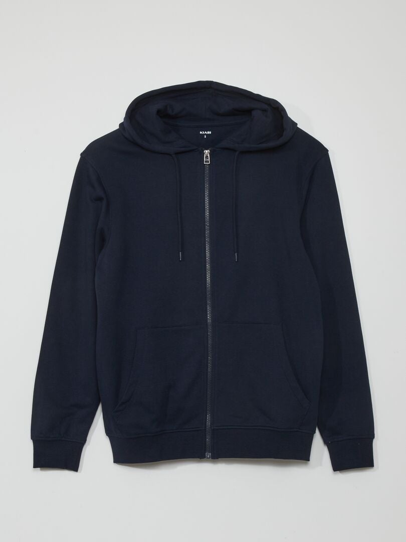 Chaqueta con cremallera y capucha - AZUL
