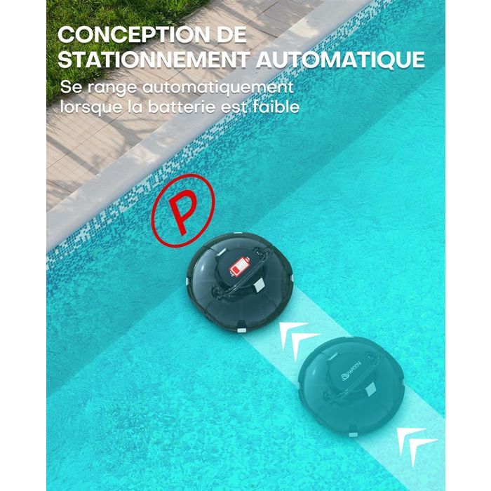 Robot de Piscine Sans Fil - WYBOT - WINNY 200 - Double Filtration - Autonomie 75 min - Léger 3,3 kg