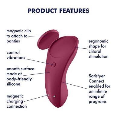 Satisfyer Vibrator voor Cuecas Sexy Secret Bordô 1 stuk 1 stuk