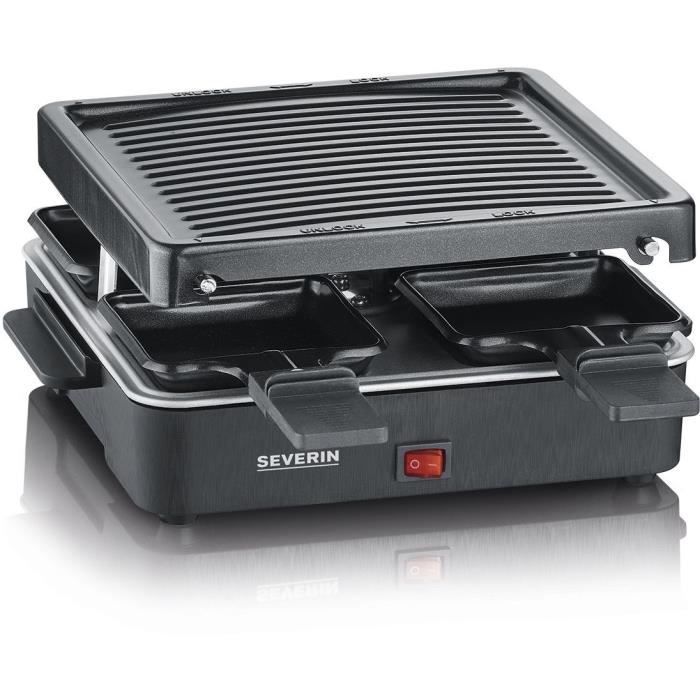 Griglia per raclette SEVERIN - RG2370 - Per un massimo di 4 persone - Compatta 21x21 cm - 600 W