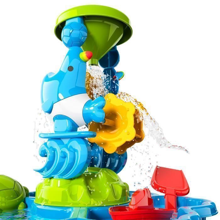 Mesa de Água - KUKUFUN - 2 Níveis - Mesa de Atividades ao Ar Livre - Ideal para a Praia - Presente de Aniversário para Crianças a partir de 3 Anos