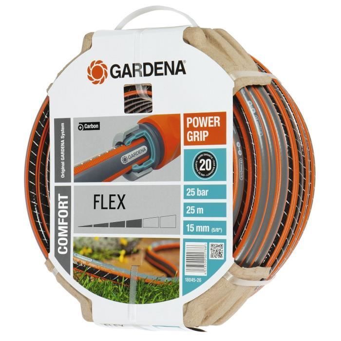 GARDENA Comfort FLEX Garden Hose – Length 25m – Ø15mm – Knot-free and kink-resistant – 20-year guarantee (18045-26)