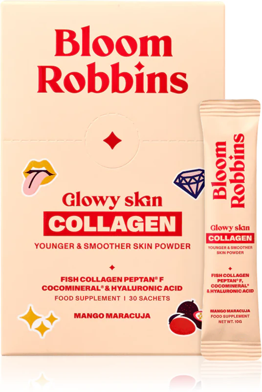 Bloom Robbins Glowy skin COLLAGEN MLADŠIA A HLADKÁ PLEŤ V PRÁŠKU Výživový doplnok v prášku pre krásnu pleť