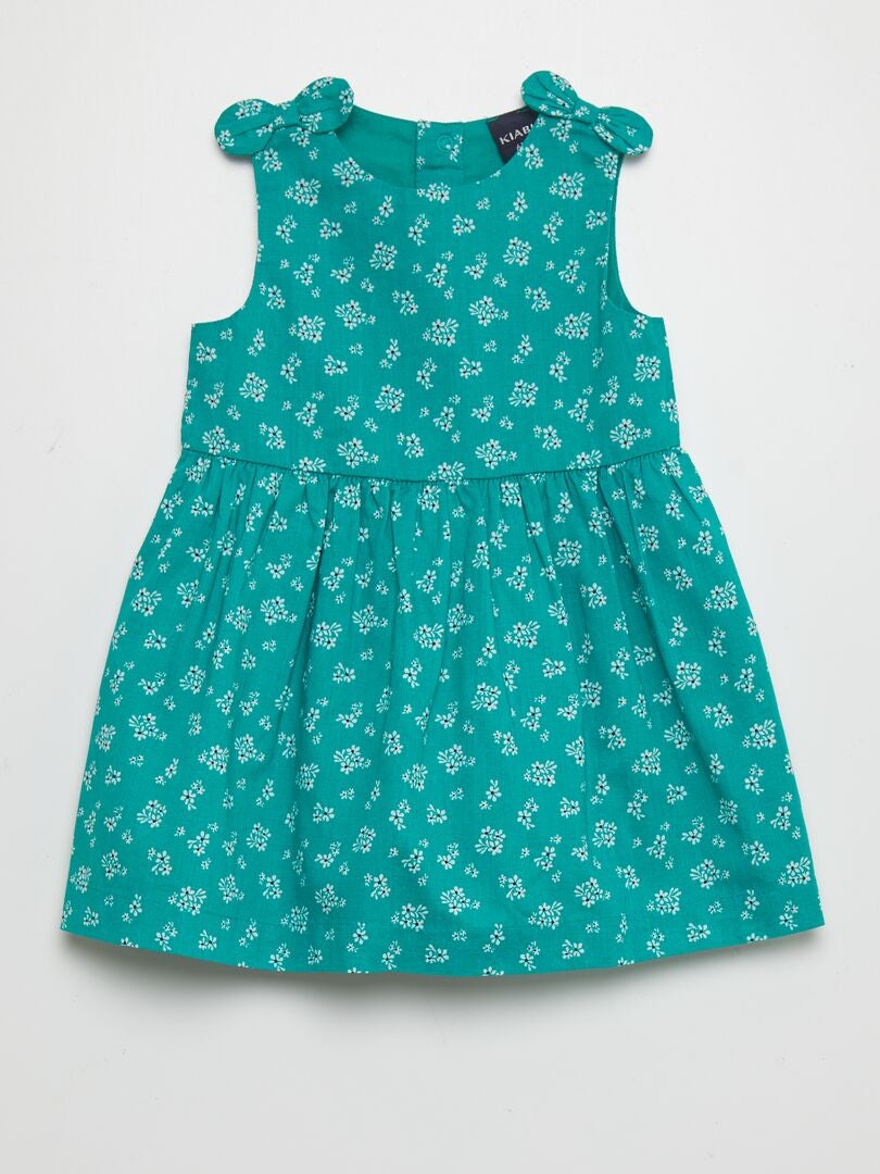 Vestido sem mangas com estampa - VERDE