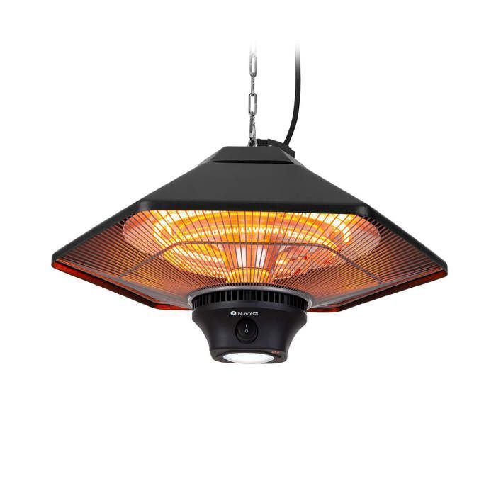 Riscaldatore da esterno - Blumfeldt - Riscaldatore radiante a soffitto - 3 livelli - Telecomando - 2000 W - Riscaldatore a infrarossi - nero