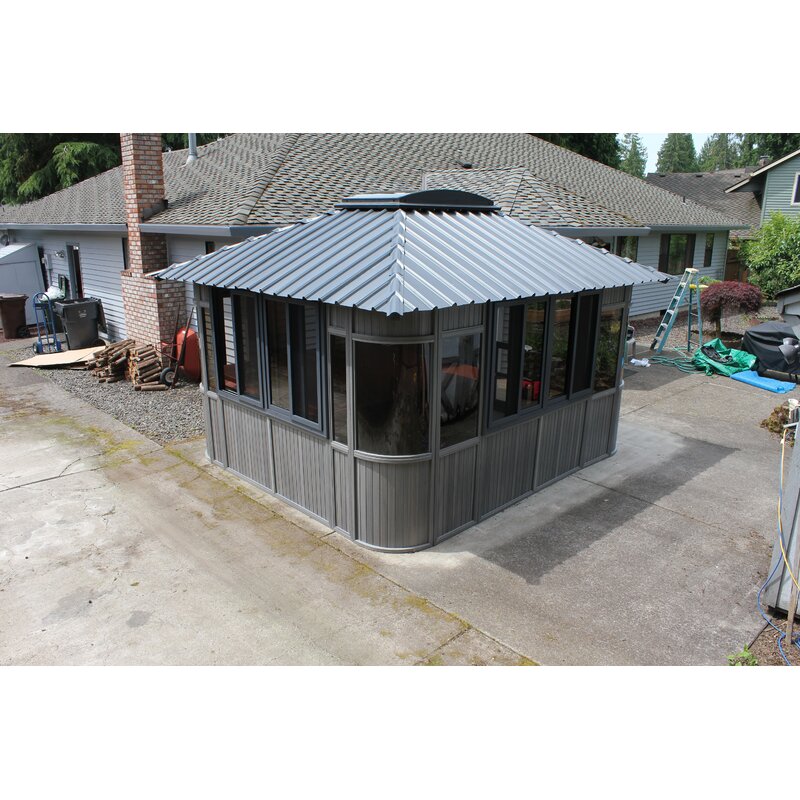 Gazebo da giardino in alluminio Colorado, 4,1 m di larghezza x 3,5 m di profondità.