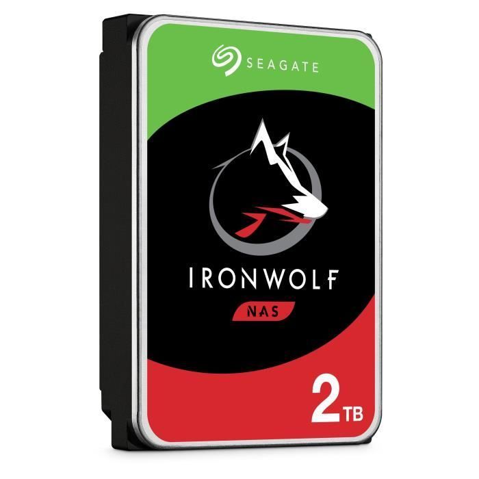 SEAGATE - Disque dur Interne - NAS Iron Wolf - 2To - 5 900 tr/min - 3.5