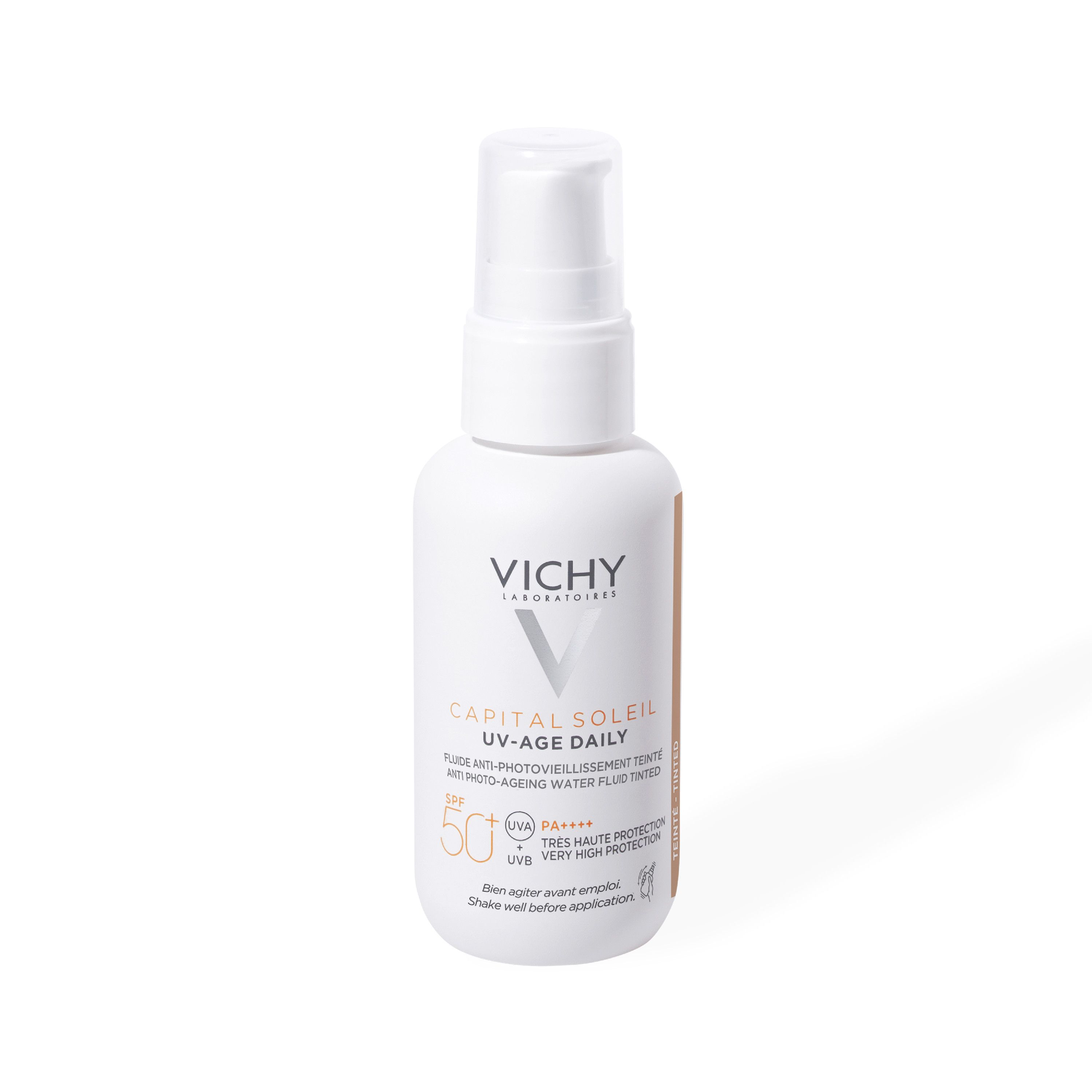 Capital Soleil UV Age Daily SPF 50 tonēts saules aizsargkrēms Aizsardzība pret sauli no aptiekas