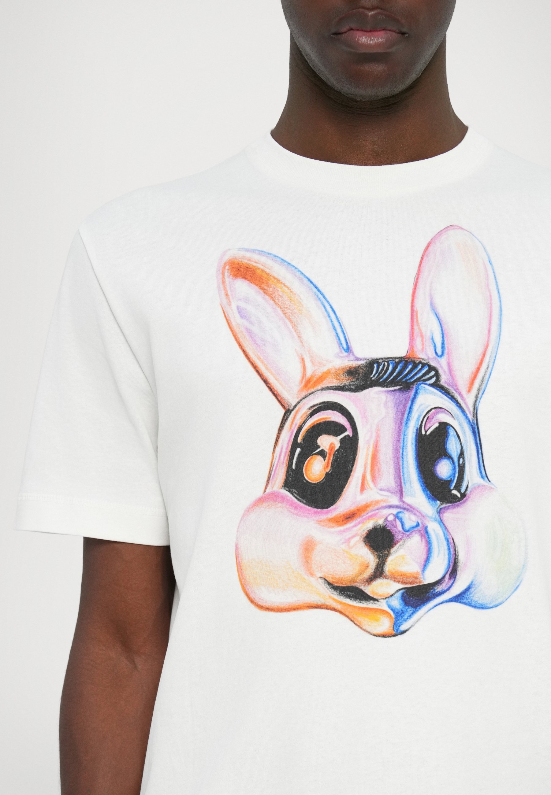 T-shirt imprimé PS Paul Smith pour homme, motif lapin, blanc