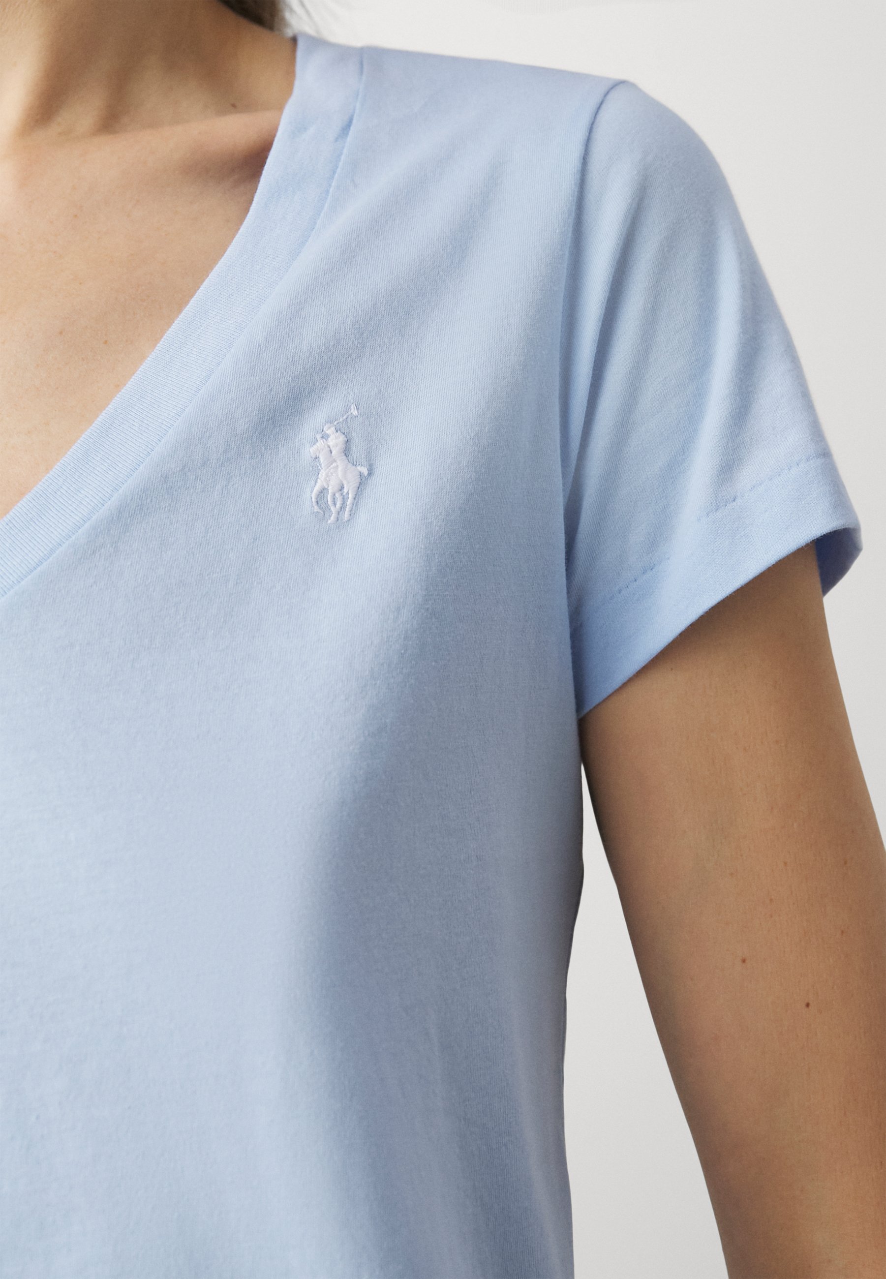 Polo Ralph Lauren COTTON JERSEY V-NECK T-SHIRT - Tricou simplu - albastru office