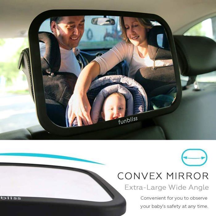 Specchietto retrovisore per auto per bambini, specchietto retrovisore per auto per bambini con visuale ampia e chiara, facile installazione, rotazione a 360° per la regolazione