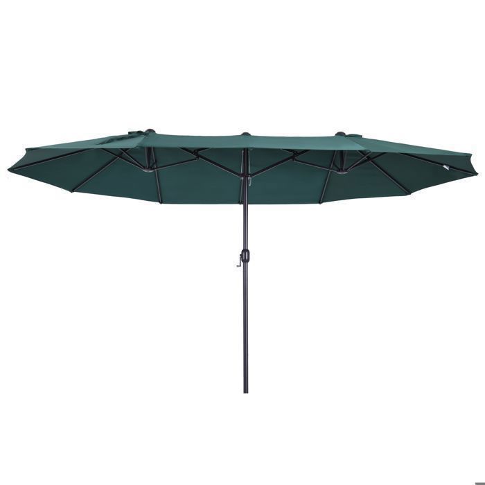 Feuille épaissie doppler Parasol de balcon, 460 x 270 x 241 cm, Ø2,7 m, avec pied en croix, poids, manivelle, grande stabilité, po