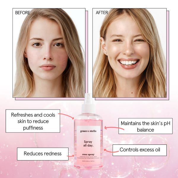 Grace & Stella - Rose Toner Ansiktsspray - Vegansk - 240 ml