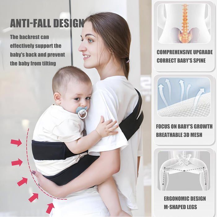 TRAHOO-Porte-Bébé Portable, Portable Et Pliable Porte Latéral, Bébé Antidérapant, Porte-Hanche, Ergonomique, 6+ Mois (6.4-20k[J371]