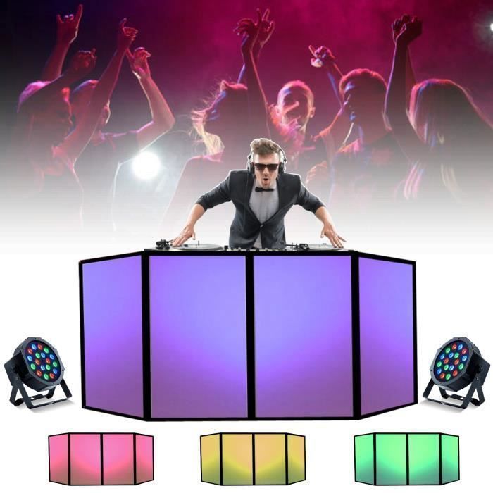 DJ FAÇADE WHITE + 2 PAR LED DMX PROJECTEURS idéal pour mettre en valeur votre MATOS SONO, PLATINES PIONEER CONTRÔLEUR PC, PA DJ MIX
