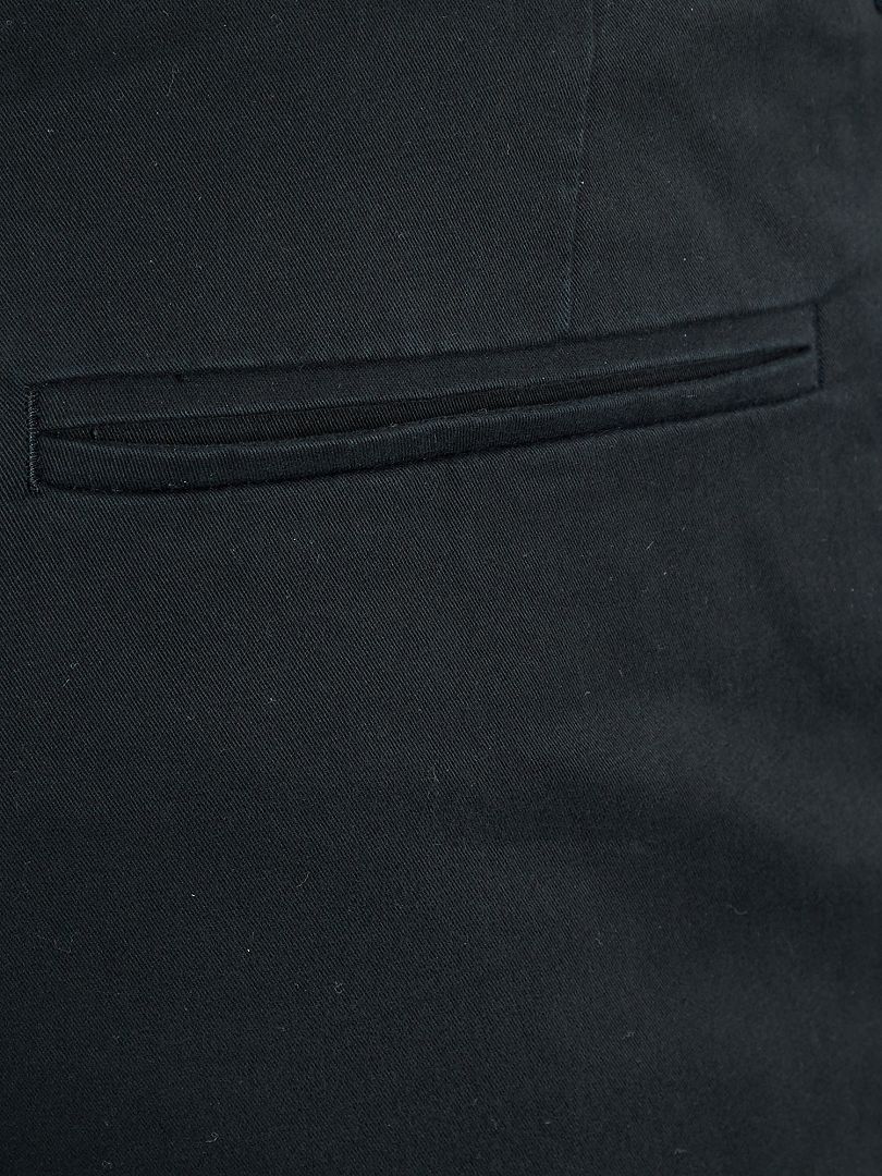 Spodnie chino z czystej bawełny, dopasowane, rozmiar L36 + 1 m 90 - czarne