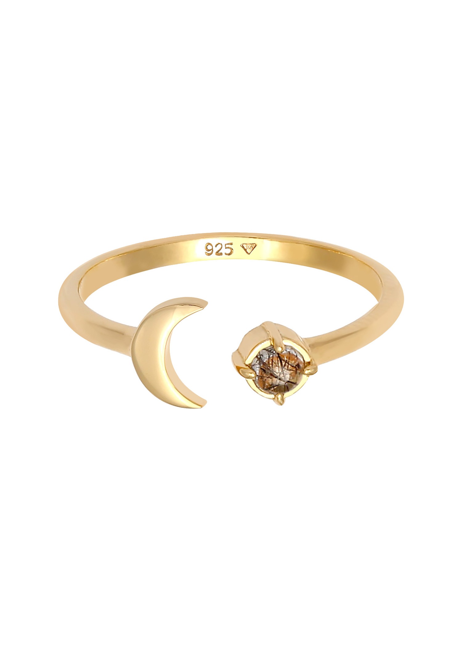 Elli Lune pour dames avec astre spirituel en quartz tourmaline 925/1000 argent massif