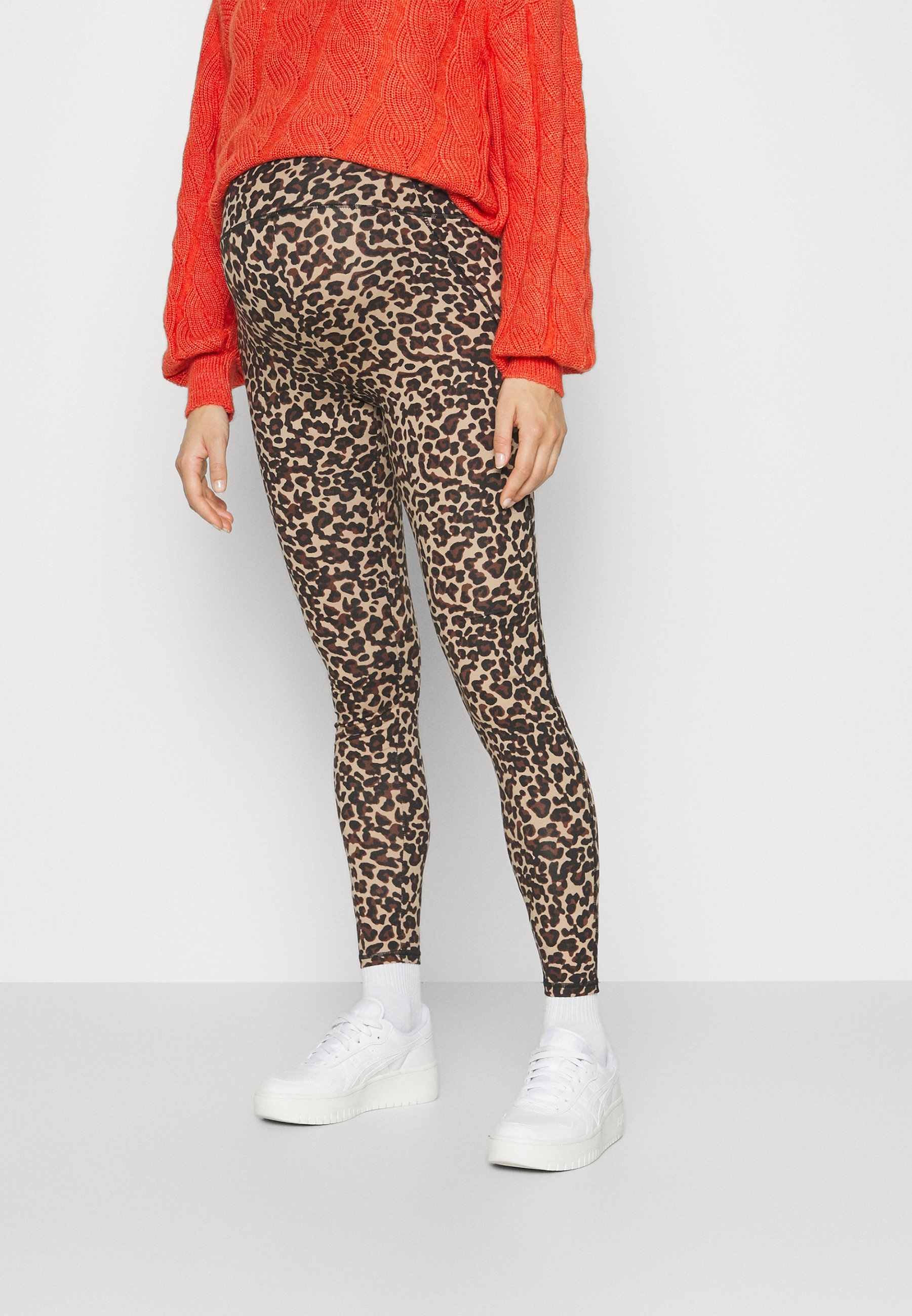 Vero Moda Maternity VMMINA LEO PRINT - Leggings - Bukse - black/ilana