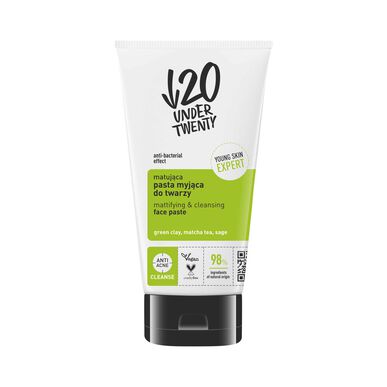 Under Twenty -mattapintainen ja puhdistava kasvovoide, epäpuhtauksien vähentäjä, rasvaiselle iholle, 150 ml