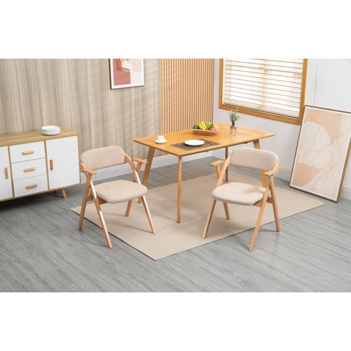 Stapelbare Klappstühle mit Armlehnen und Polsterung, 2er-Set, für Esszimmer, Büro, Farbe Khaki.
