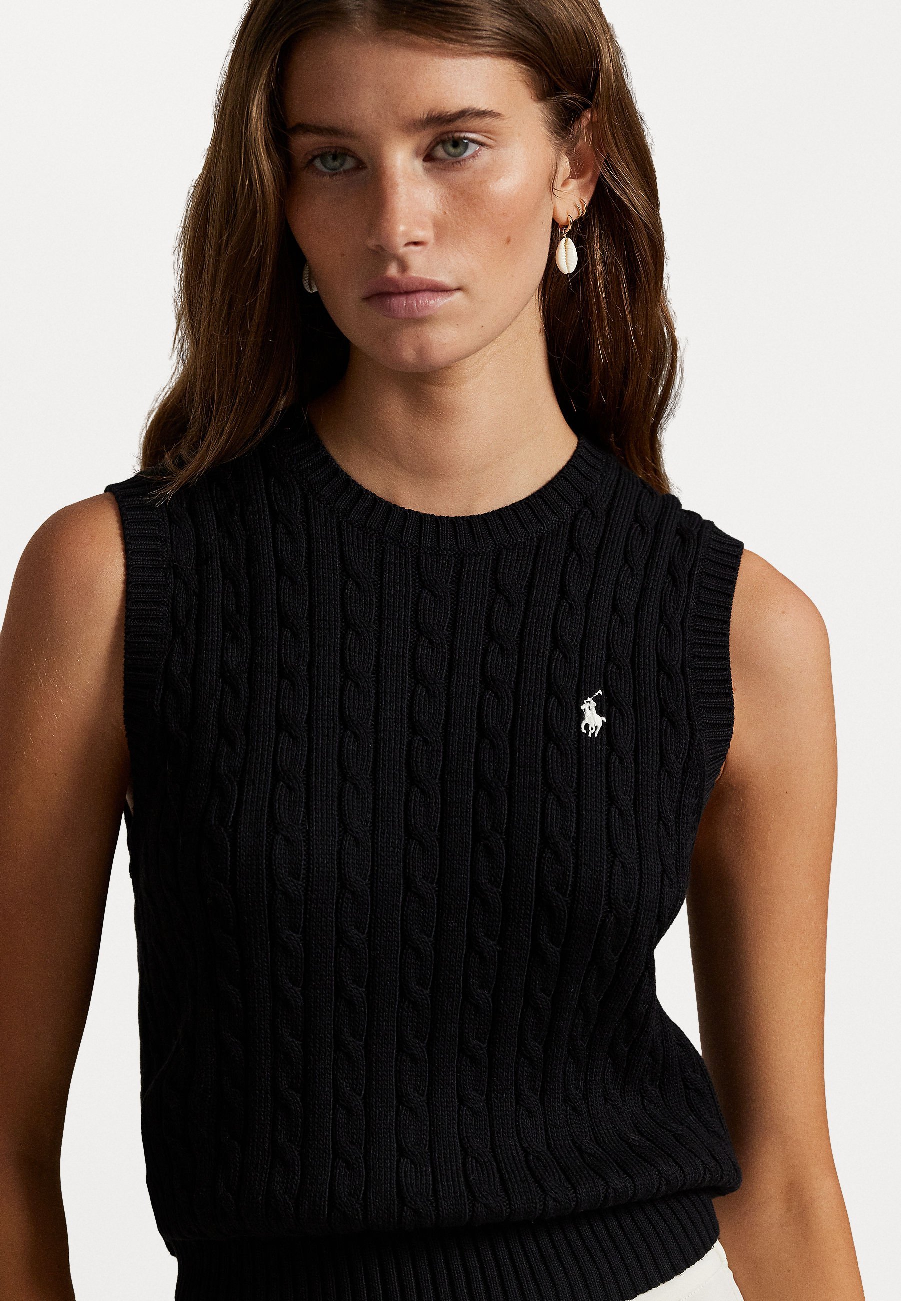 Polo Ralph Lauren kabelgebreid katoenen vest - Top - zwart