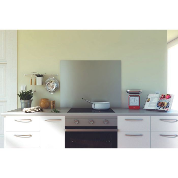 Stainless steel kitchen backsplash/range hood backsplash - W 60 x H 50 cm