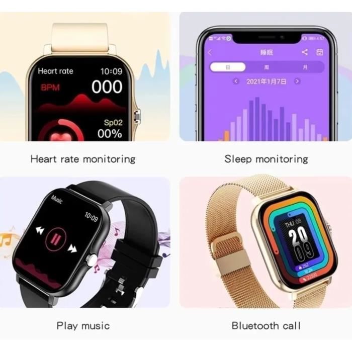 Sport smartwatch for men and women, full touchscreen, Bluetooth calling, digital bracelet, gift tag