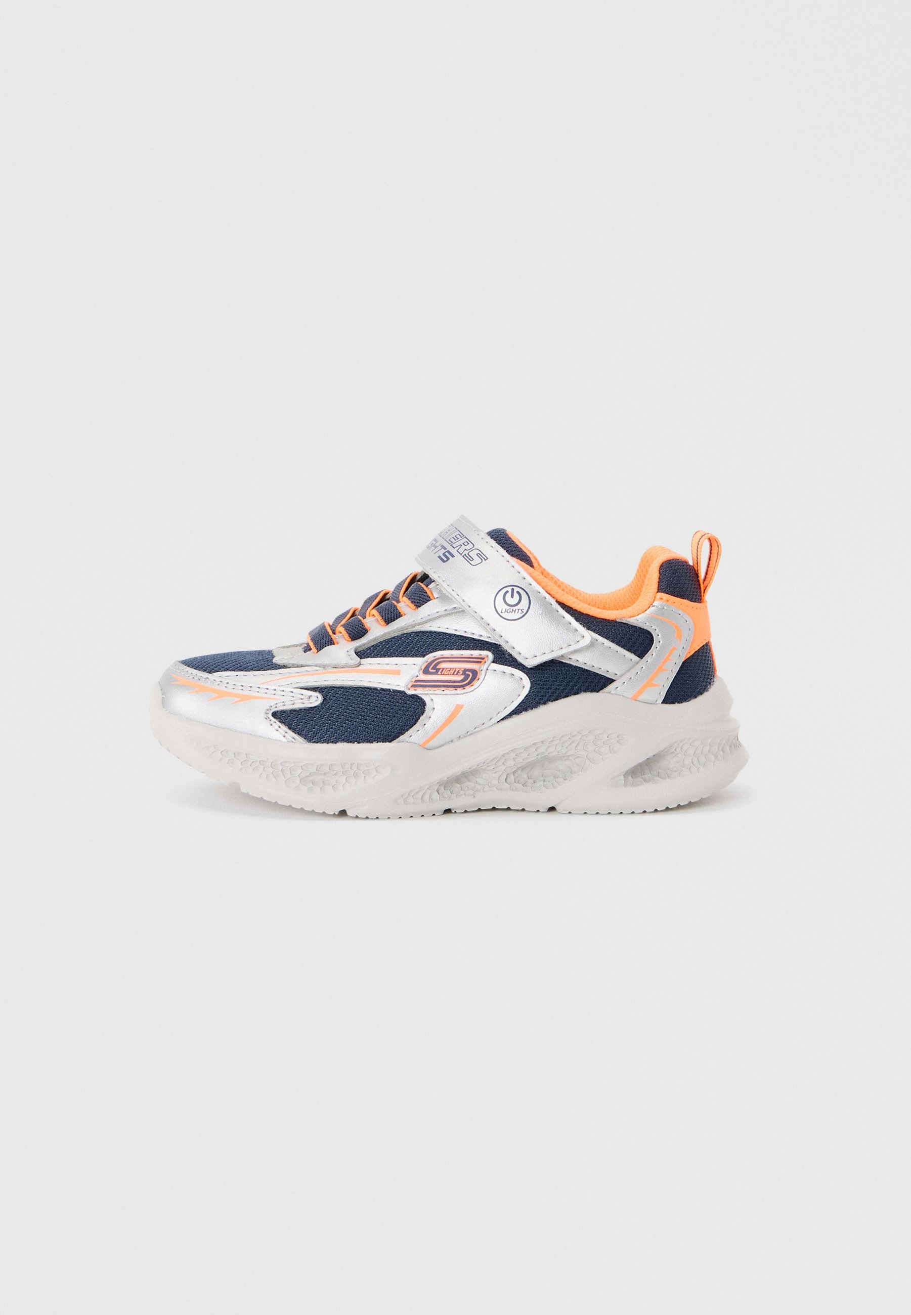 Skechers METEOR - Scarpe da ginnastica - color argento/blu navy/arancione