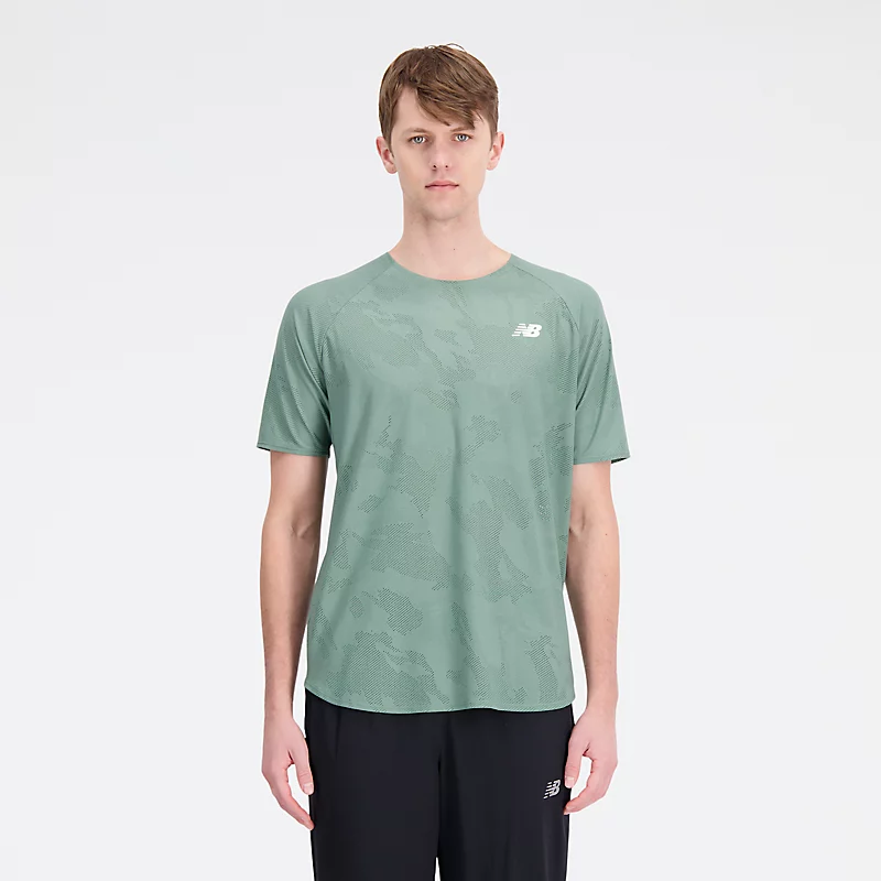 Q Speed Jacquard Kurzarm-T-Shirt für Herren – Dunkelbraun