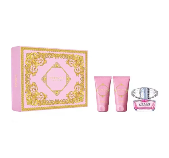 Versace Bright Crystal woda toaletowa spray 50 ml   balsam do ciała 50 ml   żel pod prysznic 50 ml