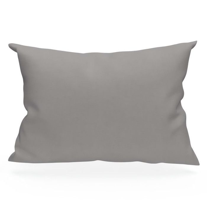 Funda de almohada rectangular estadounidense de 50x75 cm en algodón liso de 57 hilos SOLEIL D'OCRE gris