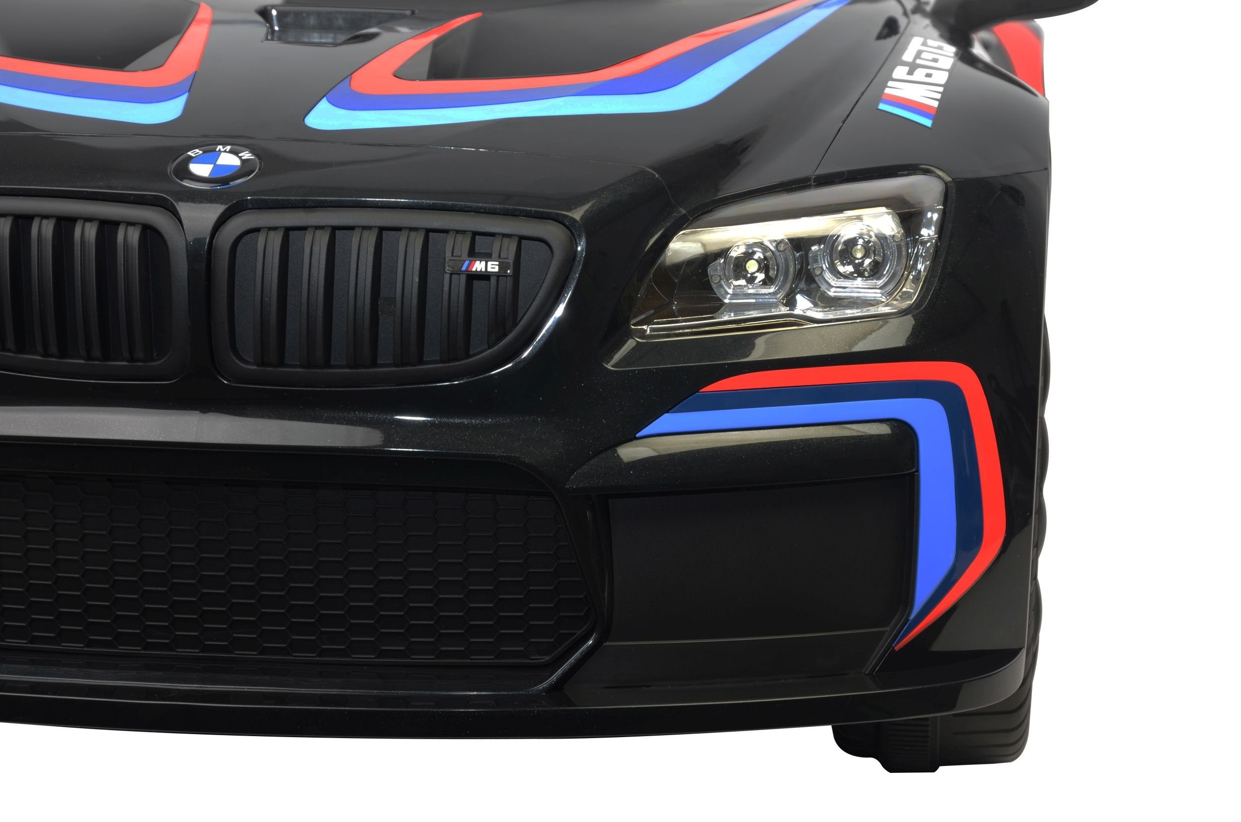 Negozio di giocattoli Auto elettrica per bambini Auto elettrica per bambini BMW M6 Sport GT3 Auto Bluetooth Sedile in pelle EVA, Capacità di carico 35 kg, Porta AUX/USB, MP3 Clacson e suono del motore sul volante, Telecomando
