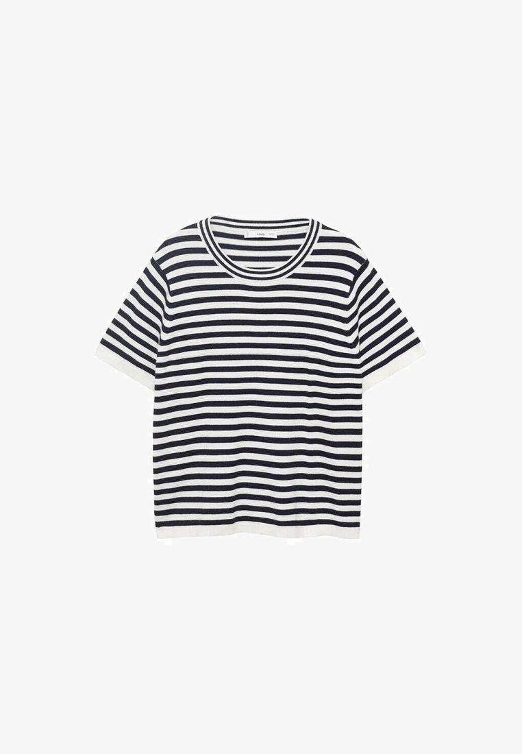 Mango gestreept T-shirt met korte mouwen - Print - donkerblauw