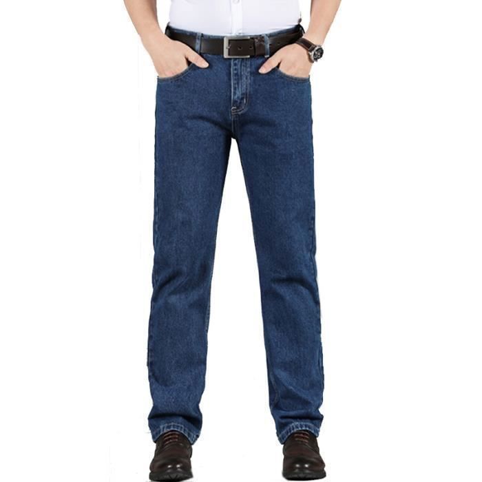 Men's Jeans, Regular Fit Cotton Straight Leg Jeans, Classic Men's Jeans for Spring and Autumn - Dark Blue