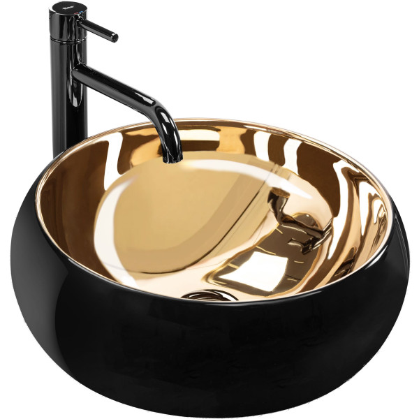 Umywalka nablatowa Rea Luna Gold/Black