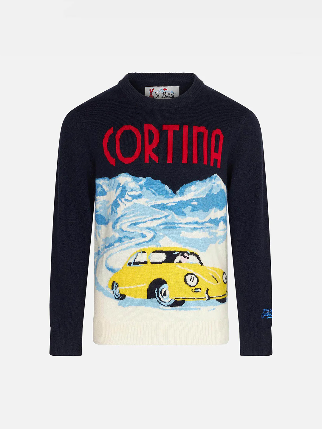 Cortina marineblauwe trui met jacquardprint voor jongens