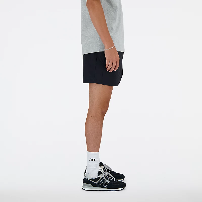 Sportshorts voor heren van 5 inch (12,7 cm) stretchstof - ZWART