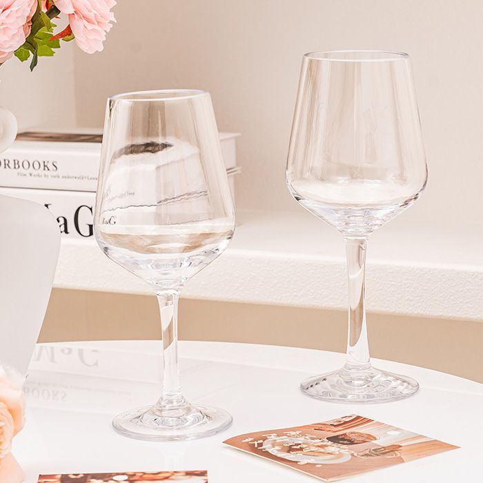 Set of 6 reusable plastic wine glasses, 280ml capacity - unbreakable stemmed glasses, BPA-free, washable
