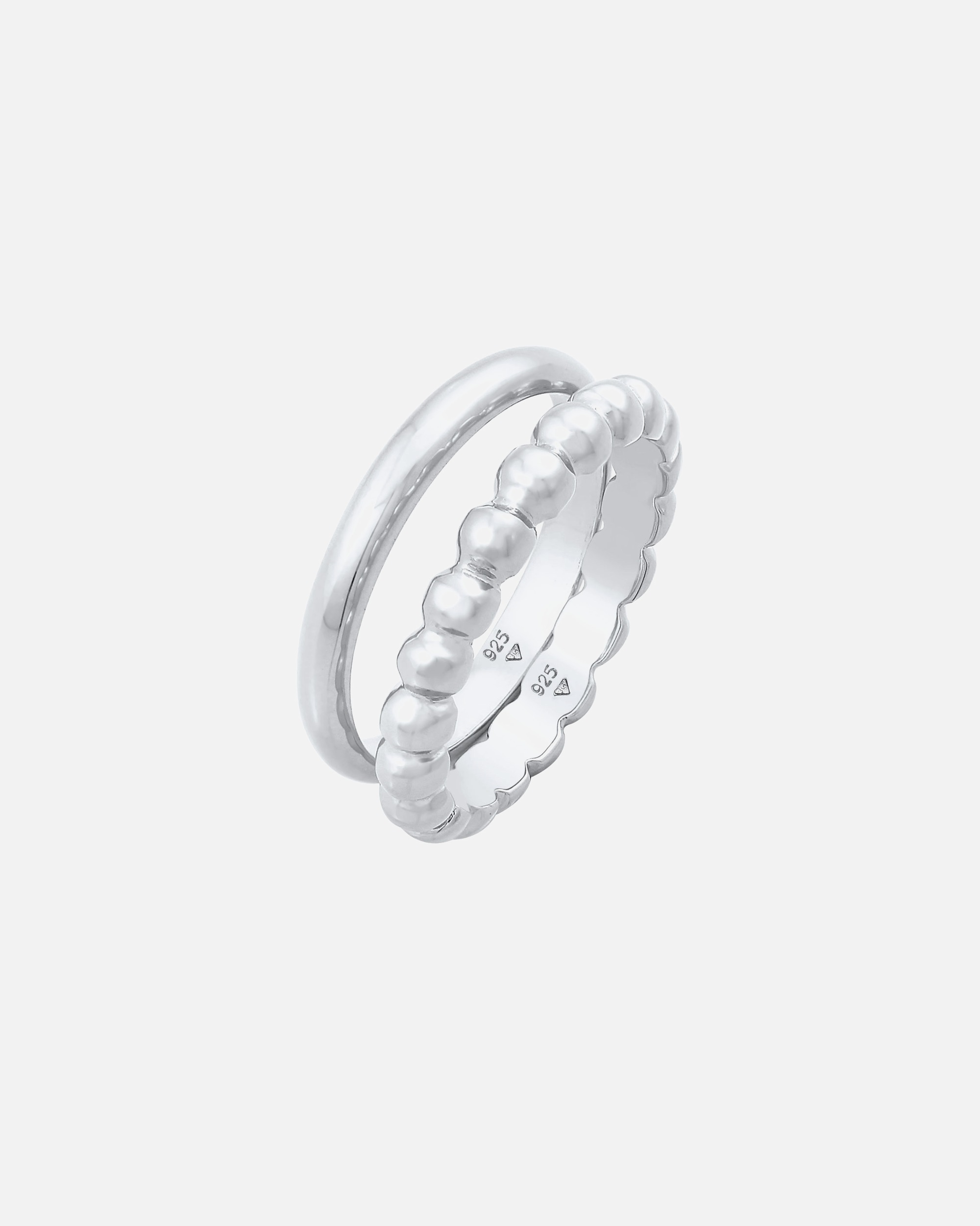 Elli Bague pour dames Duo Basic Ball Trend Basic en argent sterling 925
