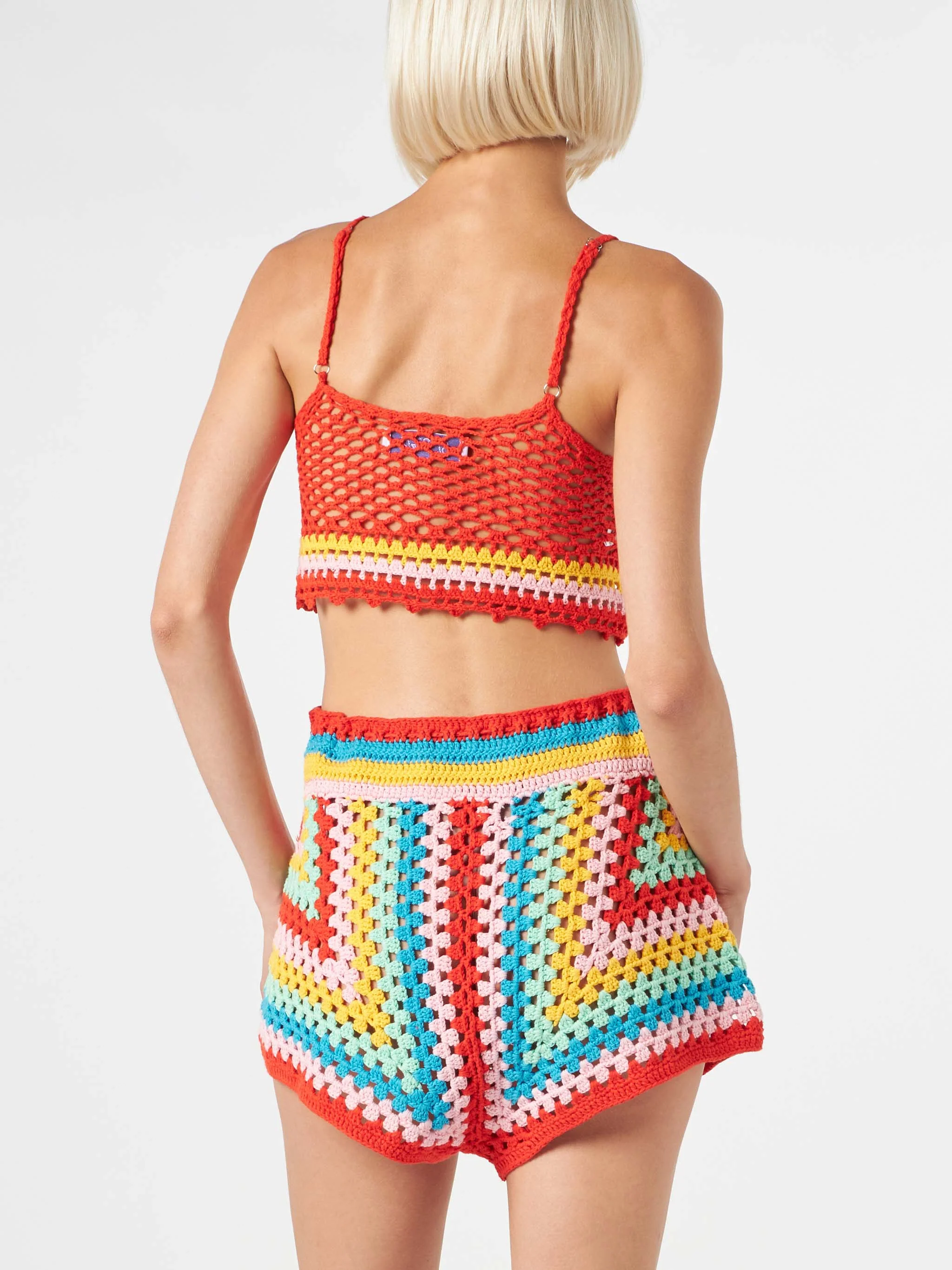 Multicolor gehaakte top