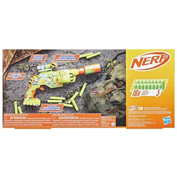 Nerf Zombie Driller, blaster a dardi, cilindro rotante, età 8+