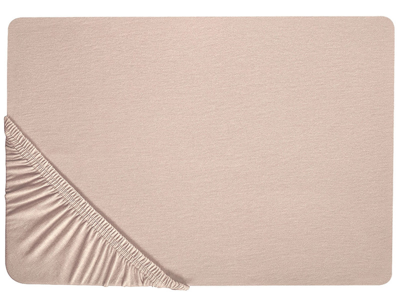 Bawełniane prześcieradło z gumką 160x200cm beżowe