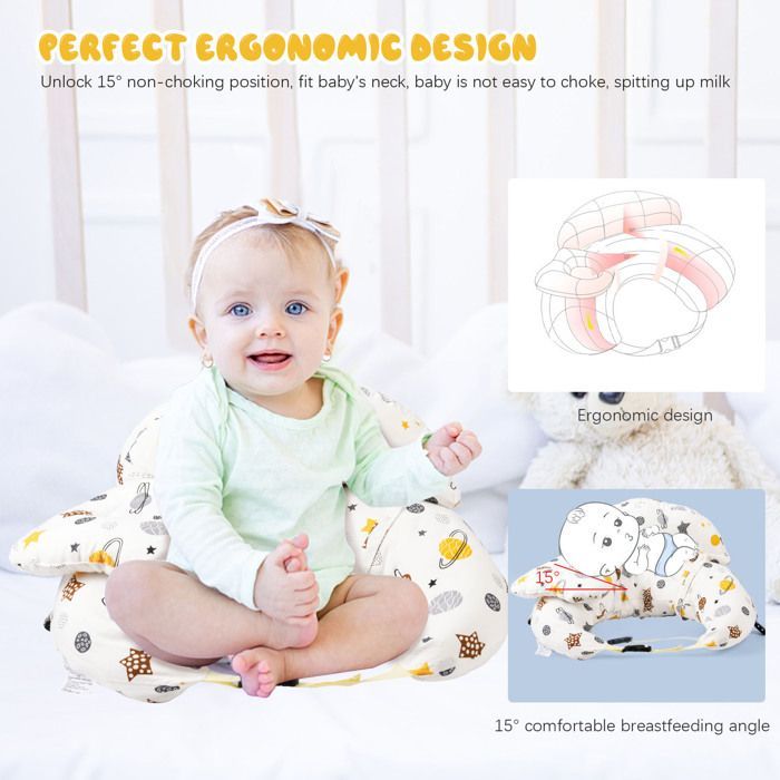 3-in-1 Nursing Pillow - Small Nursing Pillow, Multifunctional with Adjustable Waist Strap, Removable Pillowcase