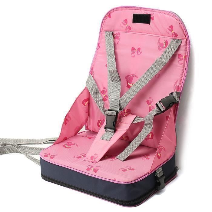 Portable Pliable Réhausseur Siège de Table Bébé Enfant Repas + 5-Point Harnais Sécurité Chaise Voyage ROSE Rose REHAUSSEUR DE TABLE